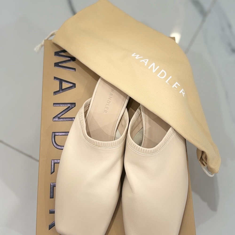 Wandler Lola Leather Cream Women's Mules